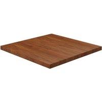Berkfield Home Square Table Top Dark Brown 80x80x4cm Treated Solid Wood Oak | Size: 80 x 80 x 4 cm