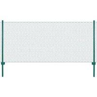 Wire Mesh Fence with Posts Steel 25x0.5 m Green