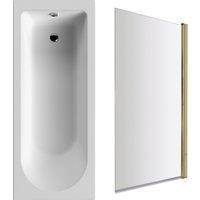 Balterley Round 1700x700 Bath Set - Front Panel & Brass Screen in White