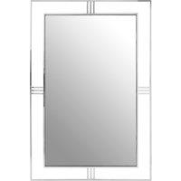 Orsina Stainless Steel Accent Wall Mirror, Stylish Luxe Wall Mirror, Rectangular Framed Mirror For Wall Decor in Silver