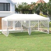 Berkfield Home Folding Party Tent with Sidewalls White 3x6 m
