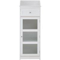 Orsina Practical Design Glass Door Floor Standing Cabinet, Big Impact Display Cabinet, Slim Storage Unit in White