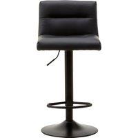 Orsina Luxurious Black Leather Effect Bar Stool, Leather Upholstered Bar Stool, Comfortable Modern Bar Stool