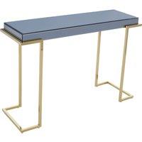 Orsina Luxe Console Table, Modern Lounge Table With C-Shaped Base, Metallic Decorative Table, Outdoor Patio Table in Grey