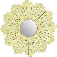 Orsina Glitzy Large Circular Wall Mirror in Gold