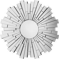 Orsina Glitzy Large Circular Wall Mirror in Silver