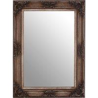 Orsina Carved Frame Antique Bronze Wall Mirror, Full Size Traditional Mirror, Weathered Bronze Decorative Mirror in Silver