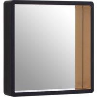 Orsina Trosa Medium Black Wall Mirror with Gold Edge