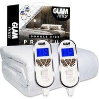 Glamhaus Electric Blanket Double Bed Size Heated Fitted Mattress Cover in White