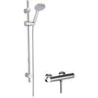 Balterley Thermostatic Bar Valve Water Saving Slide Rail Kit Shower Chrome in Silver