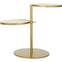 Orsina Unique 2 Shelves Side Table, Ampla Storage Bedside Table, Adjustable Brass Finish Lounge Table For Decor in Gold