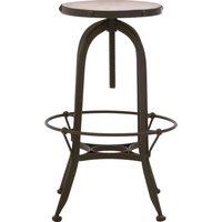 Orsina Industrial Styled Black & Green Finish Bar Stool, Durable Counter Seat, Metal Stool With Green Marble in White