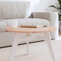 Berkfield Home Table Top 60x1.5 cm Round Solid Wood Beech in Brown | Size: 60x1.5 cm
