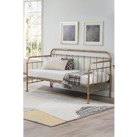 SlumberWorx Ickleford Industrial Living Room Bedroom Metal Day Bed Frame in Bronze | Size: Single