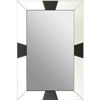 Orsina Milania Black Bevelled Border Detail Wall Mirror in Silver