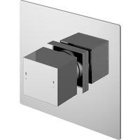 Balterley Square Concealed Thermostatic Temperature Control Valve Chrome 125mm in Silver
