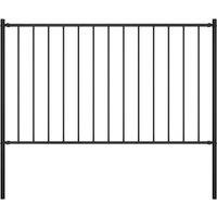 Berkfield Home Fence Panel with Posts Powder-coated Steel 1.7x1.25 m Black