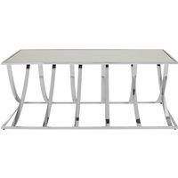 Orsina Convenient Spacious Silver Coffee Table, Luxe Design Decorative Table, Sleek Metallic Chrome Finish Table