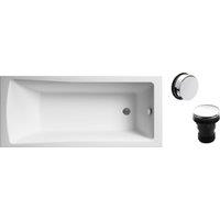 Balterley Square Single Ended 1700x700 with Chrome Waste in White