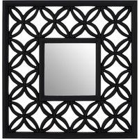 Orsina Indus Square Lattice Frame Wall Mirror in Black