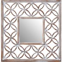 Orsina Indus Square Lattice Frame Wall Mirror in White