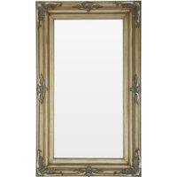 Orsina Wood Frame Wall Mirror, Boutique Design Mirror For Home Dcor, Golden Hanging Mirror With Decorative Motifs in Gold