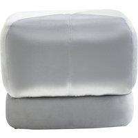 Orsina Grey Velvet Stool, Plush Round Velvet Seat on Gold Metal Legs, Compact Ottoman Footstool for Living Room