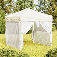 Berkfield Home Folding Party Tent with Sidewalls Cream 2x2 m in Beige