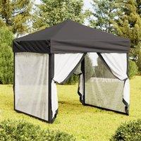 Berkfield Home Folding Party Tent with Sidewalls Anthracite 2x2 m in Black