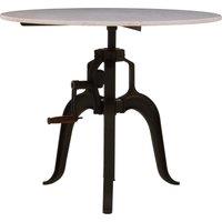 Orsina Three Leg Small White Marble Iron Table, Modern Design Round Decorative Table, Industrial-Style Side Table