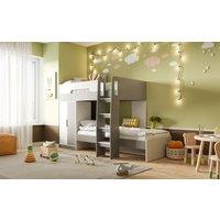 Flair Benito Bunk Bed with Wardrobe in White | Size: Single