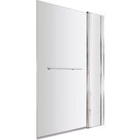 Balterley 6mm Toughened Reversible Bath Screen with Fixed Panel & Rail - Chrome in Silver
