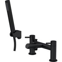Balterley Bathroom Bath Shower Mixer Tap with Shower Kit, Black Finish, 228 mm