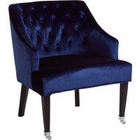 Orsina Classic Blue Velvet Chair, Mid Century Design Comfortable Armchair, Velvet Upholstered Modern Armchair