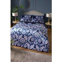Laurence Llewelyn-Bowen 'Romilly' Floral Jacquard Duvet Cover Set in Blue | Size: Super King