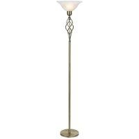 Classic Knot Twist Floor Lamp Uplighter in Antique Brass
