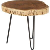 Orsina Sturdy Tripod Base Side Table For Dining Area, Stylish Lounge Table For Livingroom, Modern Metal Side Table in Brown