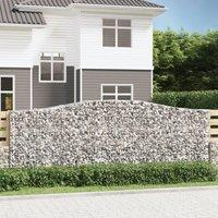 Berkfield Home Arched Gabion Baskets 3 pcs 400x50x140/160 cm Galvanised Iron in Silver