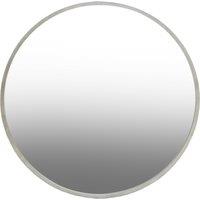 Orsina Large Antique Silver Round Wall Mirror, Decorative Mirror With Metallic Frame, 100cm Round Statement Mirror