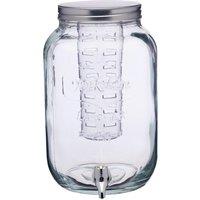 KitchenCraft Glass Drink Dispenser Jar with Infuser, 7.5 Litre in Clear
