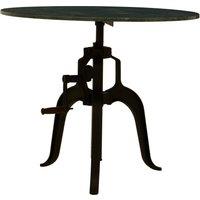 Orsina Three Leg Small Green Marble Iron Table, Industrial-style Black Finish Metal Table, Functional Side Table