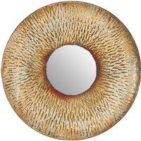 Orsina Faiza Small Textured Wall Mirror in Gold