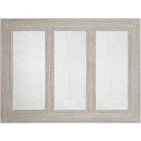 Orsina 3 Section Ash Wood Frame Wall Mirror, Luxurious Triptych Wall Mirror, Weathered Gold Finish 3-Panel Mirror in Natural