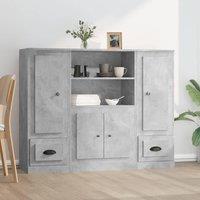Berkfield Home Highboards 3 pcs Concrete Grey Engineered Wood