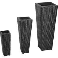 Berkfield Home Garden Raised Beds 3 pcs Poly Rattan Black
