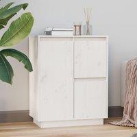 Berkfield Home Sideboard White 60x34x75 cm Solid Wood Pine | Size: 60 x 34 x 75 cm