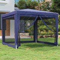 Berkfield Home Party Tent with 4 Mesh Sidewalls Blue 3x3 m HDPE