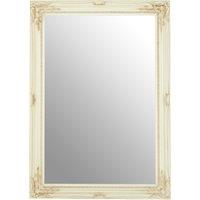 Orsina Stunning Gold Finish Wall Mirror, Decorative Functional Hallway Mirror For Livingroom, Elegant Modern Mirror in White