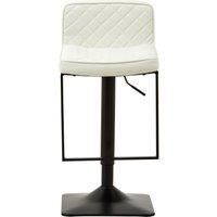 Orsina Retro Design White Leather Effect & Black Base Bar Chair, Modern Bar Chair With Back, Cushioned Bar Chair