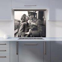 Warren Reed - Designer A Kiss Goodbye Kitchen Splashback in Black | Size: 700mm x 650mm